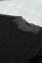Black Rhinestone Sheer Mesh Slim Fit Long Sleeve Top Long Sleeve Tops JT's Designer Fashion