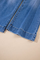Sky Blue Cropped High Rise Wide Leg Jeans Jeans JT's Designer Fashion