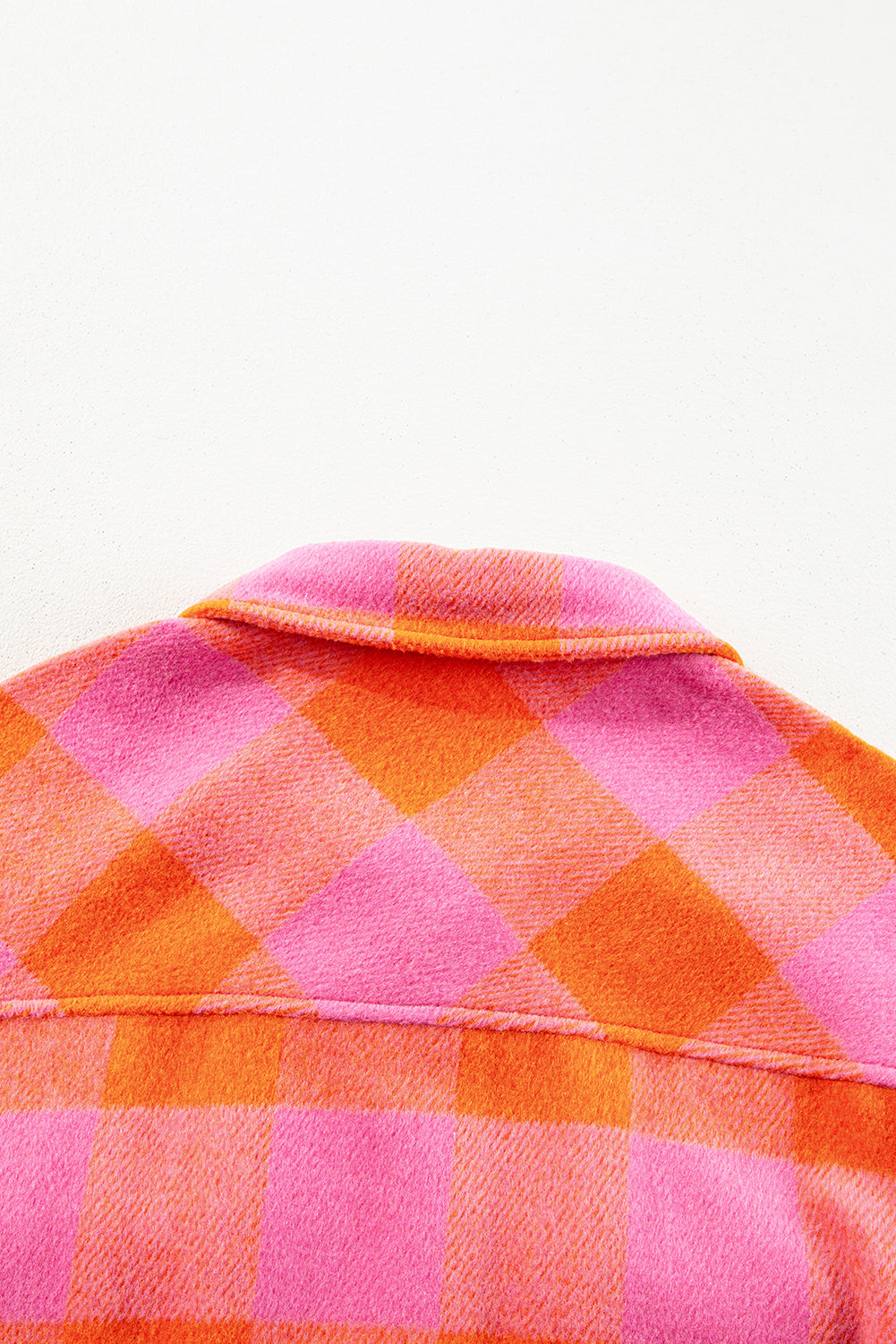 Orange Plaid Chest Pockets Button-up Turn Down Collar Jacket Jackets JT's Designer Fashion