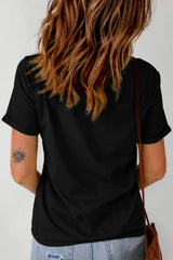 Black Thankful Grateful Blessed Leopard Print Crewneck T Shirt Graphic Tees JT's Designer Fashion