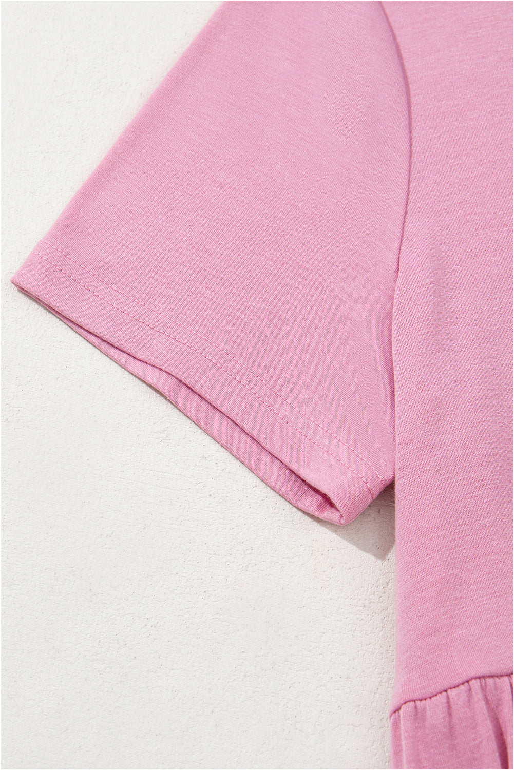 Pink Solid Color T-shirt High Waist Pocketed Long Dress Maxi Dresses JT's Designer Fashion