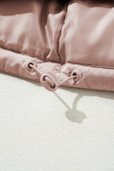 Apricot Pink Full Zipper Quilted Puffer Jacket Jackets JT's Designer Fashion