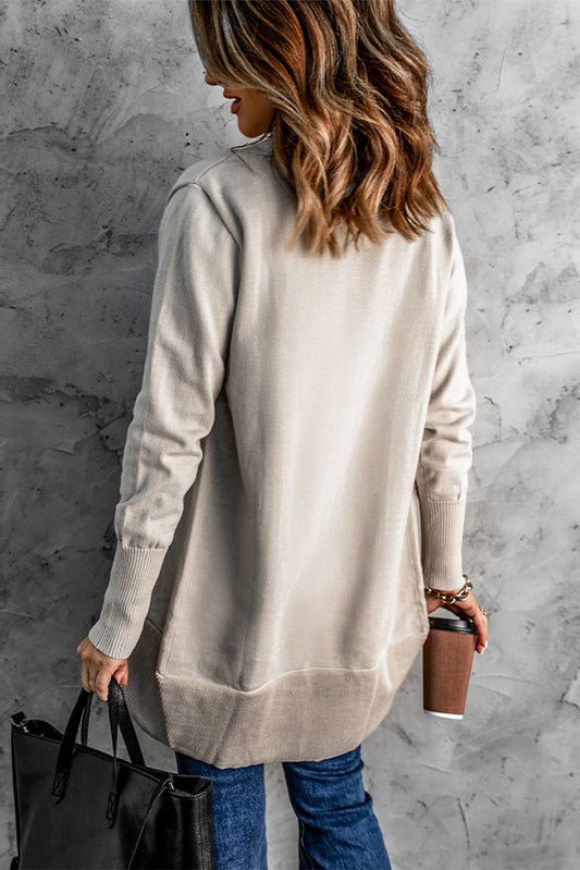 Khaki Super Soft Long Sleeve Open Cardigan Sweaters & Cardigans JT's Designer Fashion