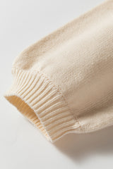 Apricot Pleated Sleeve Hollow Detail Button Sweater Cardigan Cardigans JT's Designer Fashion