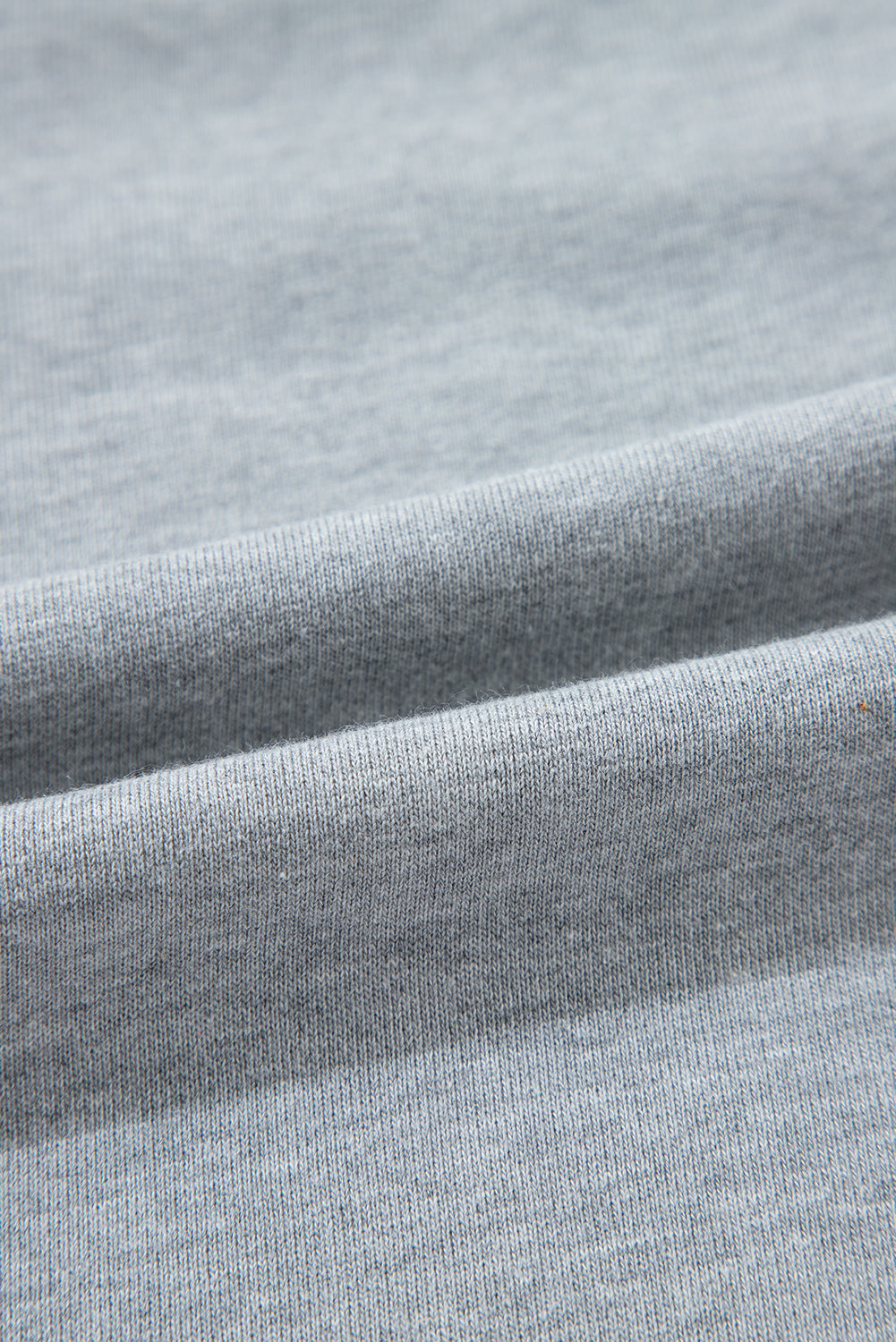 Light Grey Waffle Patchwork Long Sleeve Raw Hem Pullover Top Long Sleeve Tops JT's Designer Fashion
