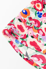 Red Floral Half Sleeve Deep V Neck Cutout Back Split Maxi Dress Floral Dresses JT's Designer Fashion