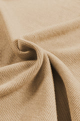 Smoke Gray Textured Patchwork Crew Neck Puff Sleeves Top Long Sleeve Tops JT's Designer Fashion
