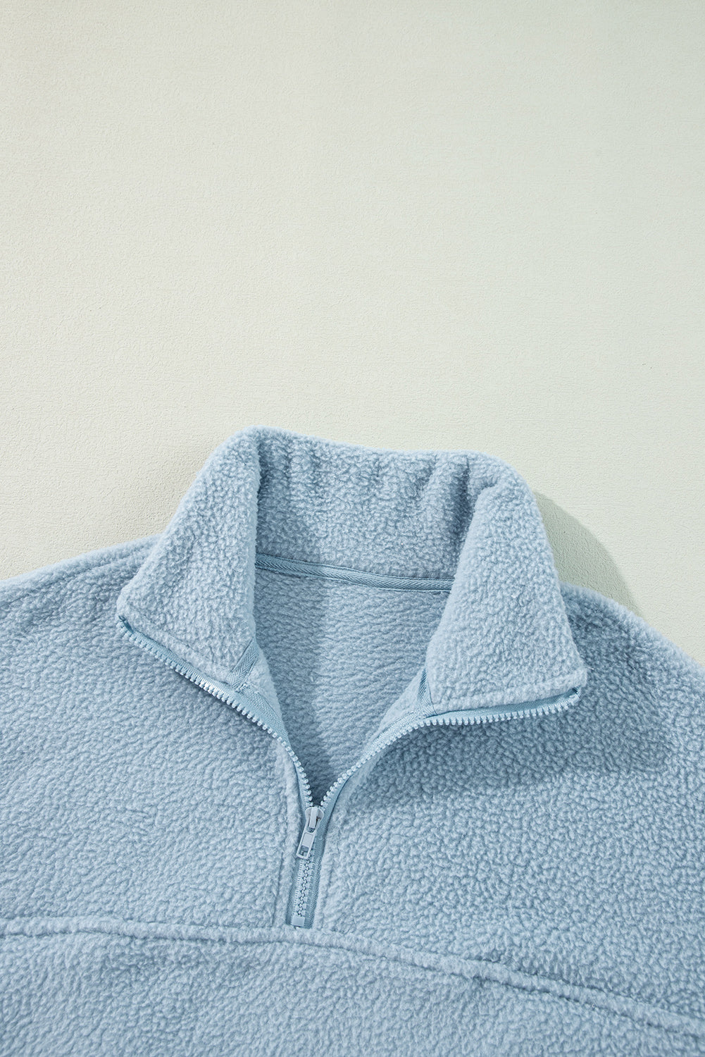 Myosotis Collared Zipper Drop Shoulder Fleece Sweatshirt Sweatshirts & Hoodies JT's Designer Fashion