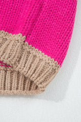 Khaki Stripe Color Block PLus Size Drop Shoulder Sweater Plus Size Sweaters & Cardigans JT's Designer Fashion