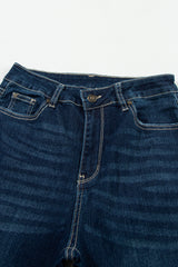 Real Teal High Rise Ripped Bell Bottom Jeans Jeans JT's Designer Fashion