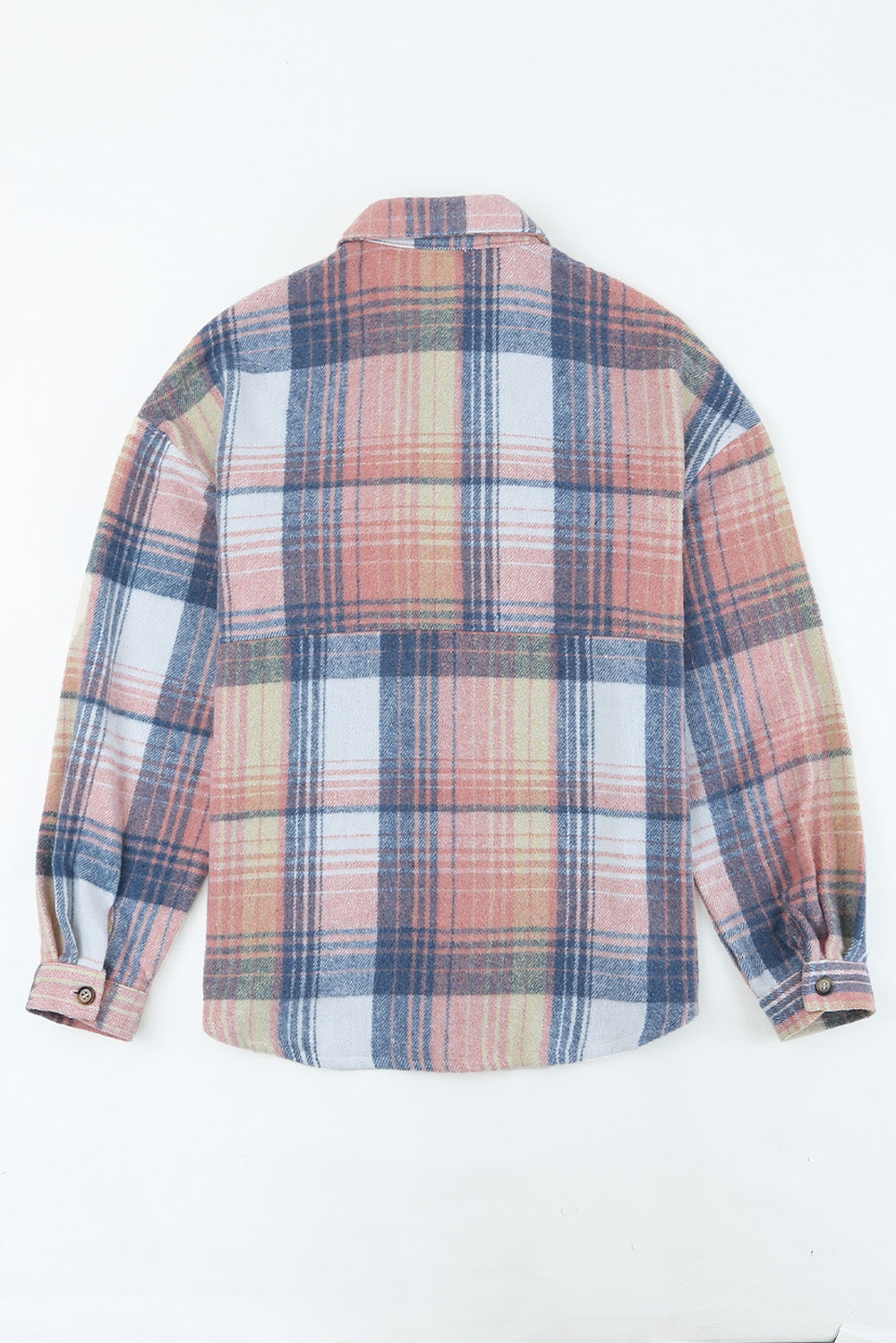 Pink Plaid Flap Pockets Shacket Plaid Shackets JT's Designer Fashion