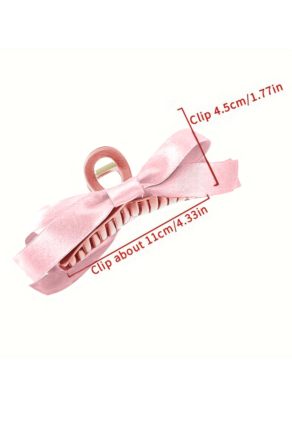 Pink Bow Decor Large Hair Claw Clip Headwear JT's Designer Fashion