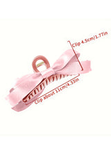Pink Bow Decor Large Hair Claw Clip Headwear JT's Designer Fashion