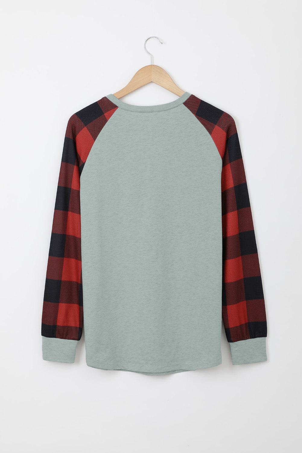 Gray Buffalo Plaid Long Sleeve Sweatshirt Sweatshirts & Hoodies JT's Designer Fashion
