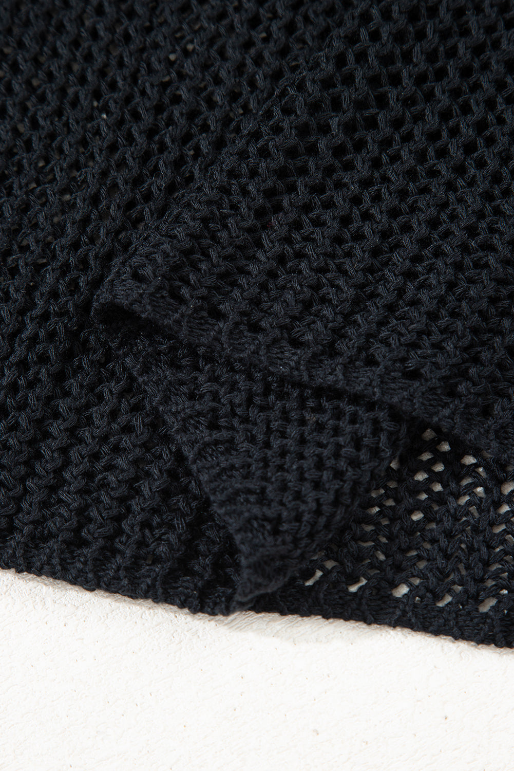 Black Crochet Hollow-out Jumper Top Sweater Sweaters JT's Designer Fashion