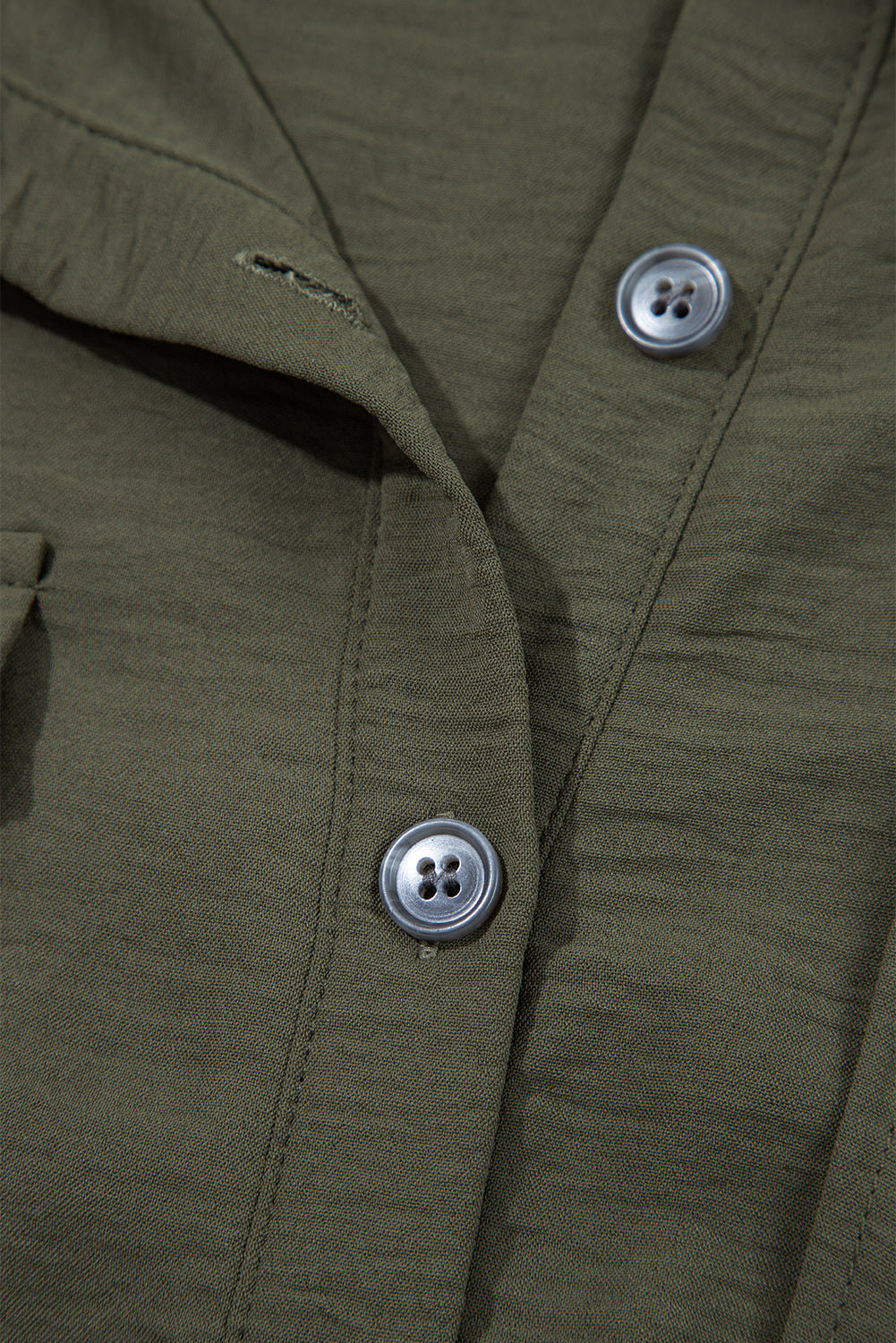 Moss Green Half Button Belted Utility Short Sleeve Jumpsuit Jumpsuits & Rompers JT's Designer Fashion