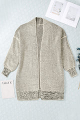 Apricot Plaid Knitted Long Open Front Cardigan Sweaters & Cardigans JT's Designer Fashion