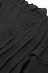 Black Ruffle Sleeve V Neck Frilled Shift Dress Mini Dresses JT's Designer Fashion