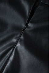 Black PU Leather Side Slits Slim Fit High Waist Mini Skirt Skirts & Petticoat JT's Designer Fashion