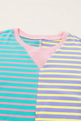 Casual Stripe Colorblock Drop Shoulder Oversize Sweatshirt Sweatshirts & Hoodies JT's Designer Fashion