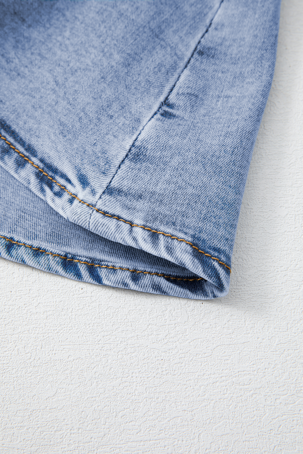 Beau Blue Asymmetric Ruffle Overlay Denim Mini Skirt Skirts & Petticoat JT's Designer Fashion