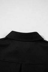 Black Solid Color Collared Slit Neck Sleeveless Mini Dress Mini Dresses JT's Designer Fashion