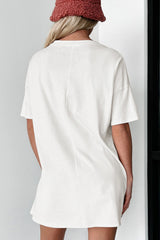 White Sequin Flip Flops Graphic Tunic T Shirt Graphic Tees JT's Designer Fashion