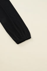 Black Button Up High Waist Long Sleeve Dress Midi Dresses JT's Designer Fashion