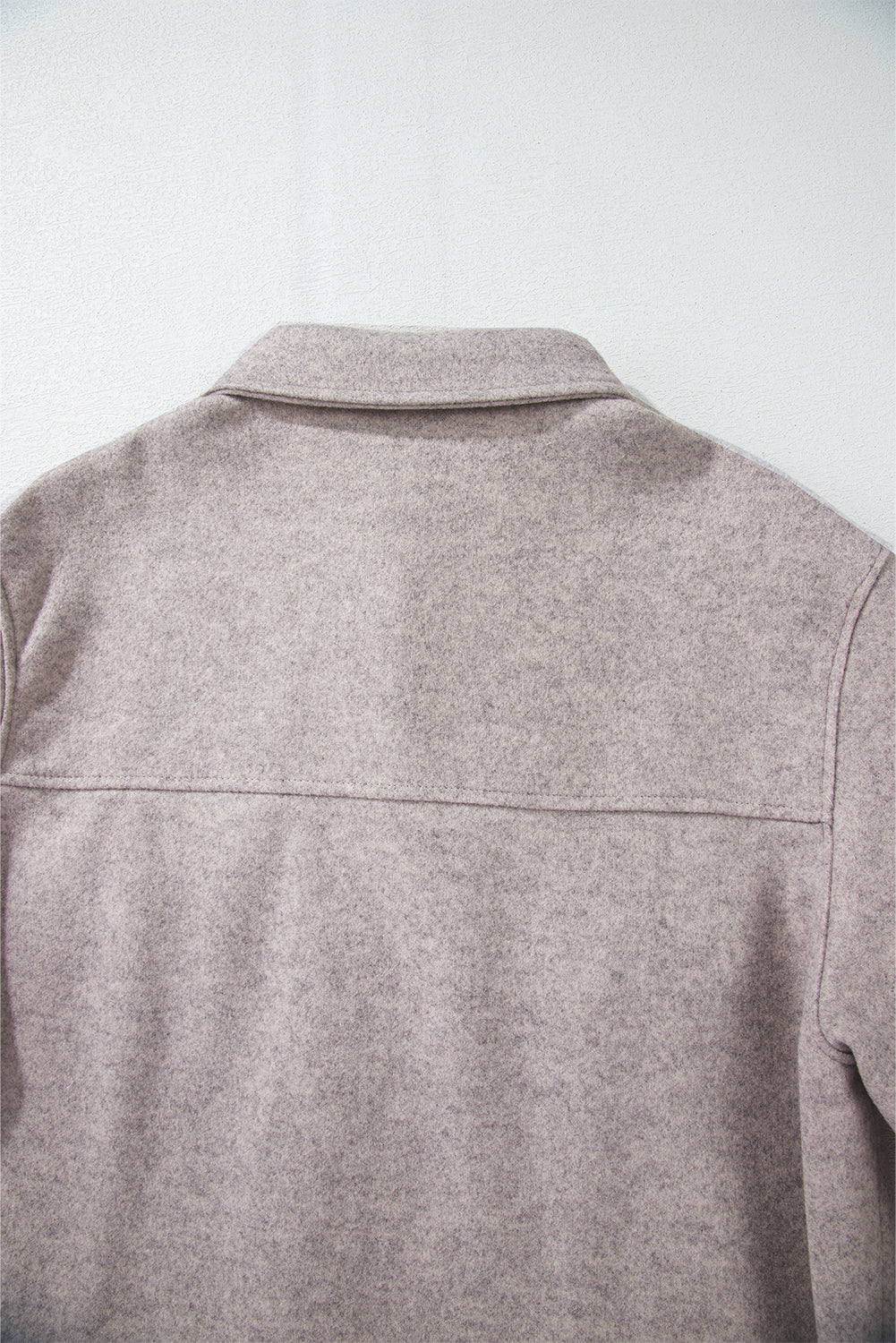 Light Grey Turn Down Collar Flap Pockets Buttoned Shacket Jackets JT's Designer Fashion