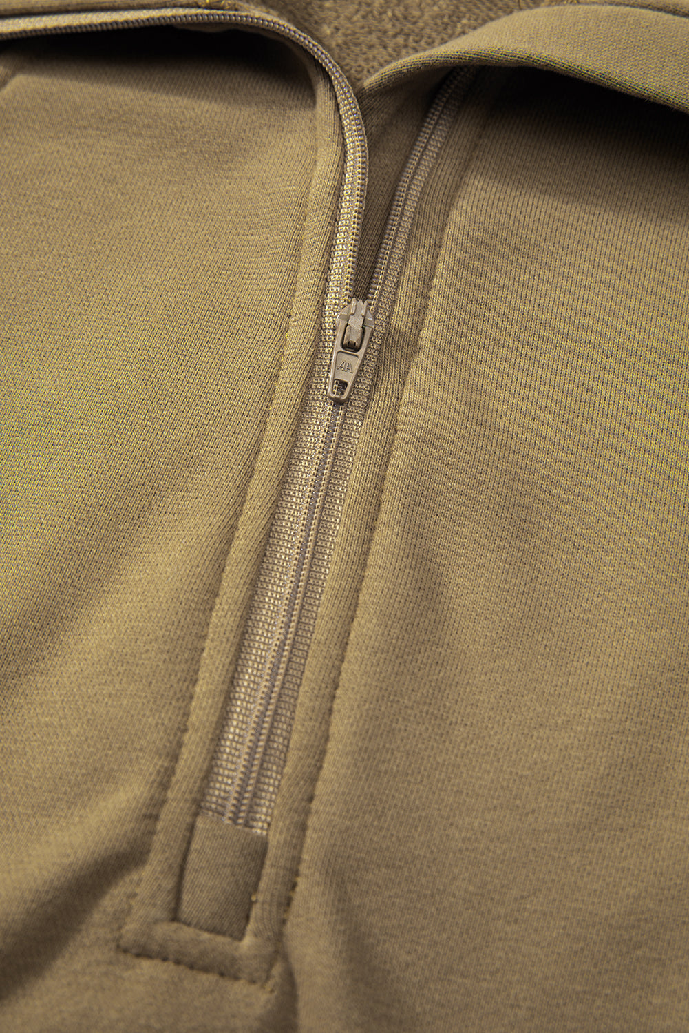 Brown Quarter Zip Stand Neck Kangaroo Pocket Sweatshirt Sweatshirts & Hoodies JT's Designer Fashion