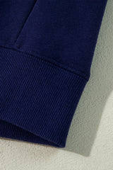 Navy Blue Solid Color Fleece Lined Zip up Hoodie Sweatshirts & Hoodies JT's Designer Fashion