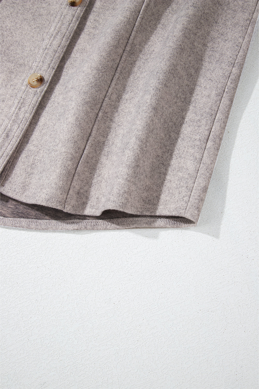 Light Grey Turn Down Collar Flap Pockets Buttoned Shacket Jackets JT's Designer Fashion
