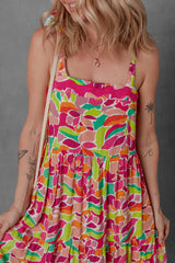 Multicolour Floral Tied Straps Ricrac Trim Long Dress Maxi Dresses JT's Designer Fashion
