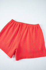Ribbed Textured Knit Loose Fit Tee and Shorts Set Short Sets JT's Designer Fashion
