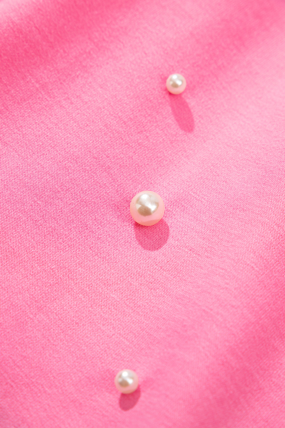 Pink Contrast Bow Trim Pearl Puff Sleeve Blouse and Skort 2pcs Set Short Sets JT's Designer Fashion