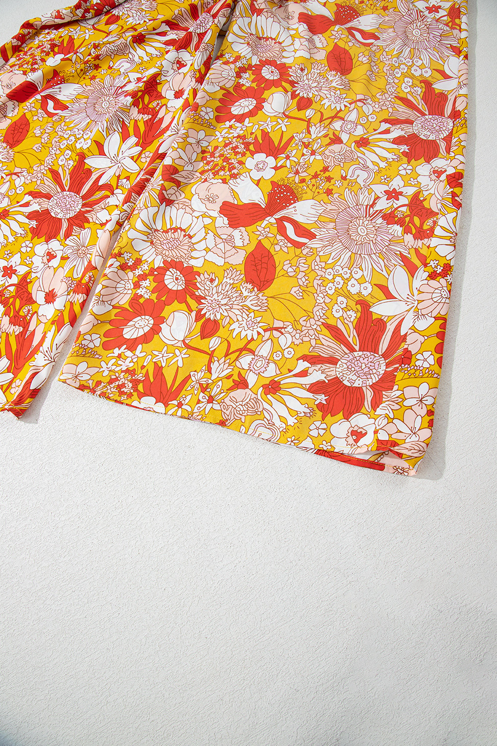 Orange Floral V Neck Wide Leg Sleeveless Jumpsuit Jumpsuits & Rompers JT's Designer Fashion