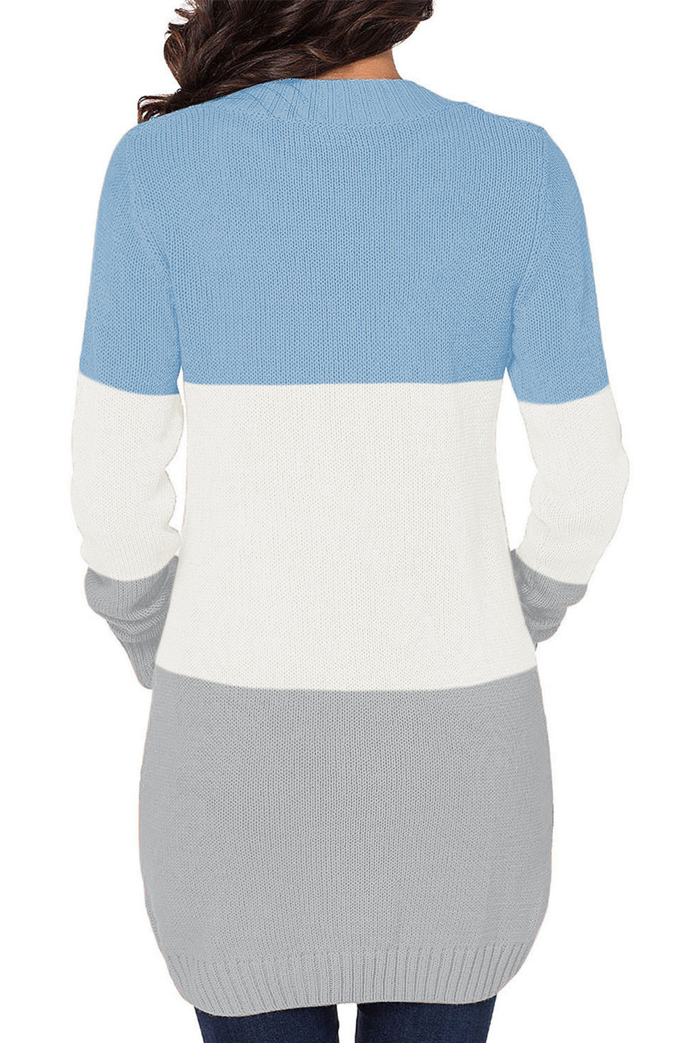 Blue Front Pocket and Buttons Closure Cardigan Sweaters & Cardigans JT's Designer Fashion