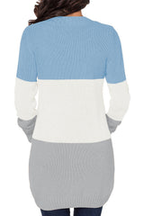 Blue Front Pocket and Buttons Closure Cardigan Sweaters & Cardigans JT's Designer Fashion