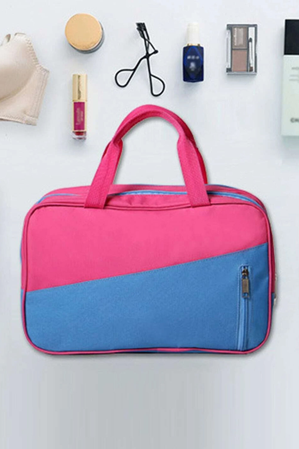 Bonbon Color Block Multi Zip Pocket Portable Yoga Bag Makeup Bags JT's Designer Fashion