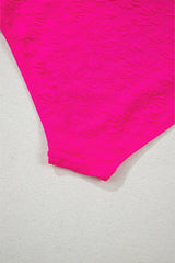 Rose Red Gold Shell Decor Wire-free Knotted 2pcs Bikini Swimsuit High Waisted Swimsuit JT's Designer Fashion