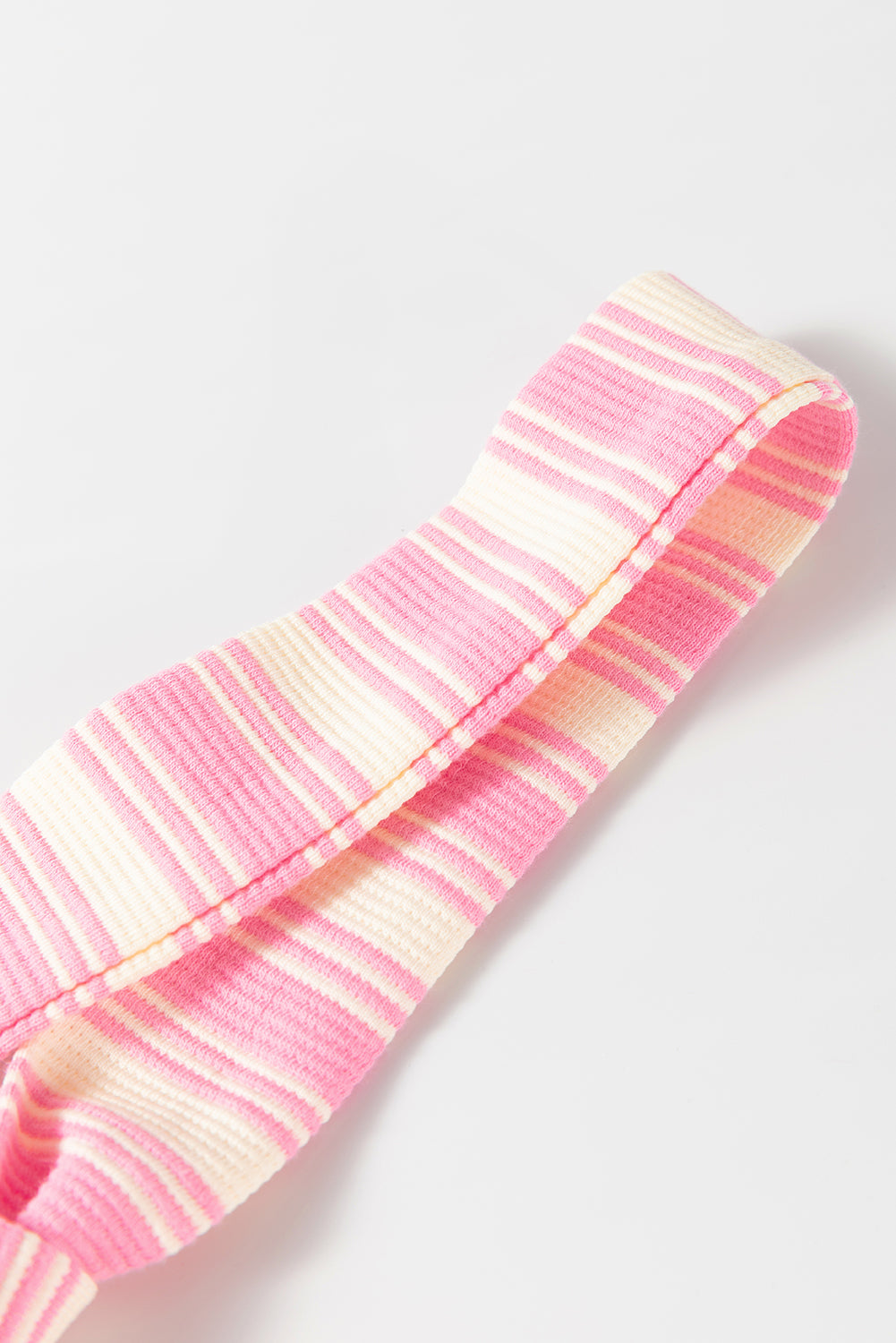 Pink Stripe Knotted Strap Patched Pocket Romper Jumpsuits & Rompers JT's Designer Fashion