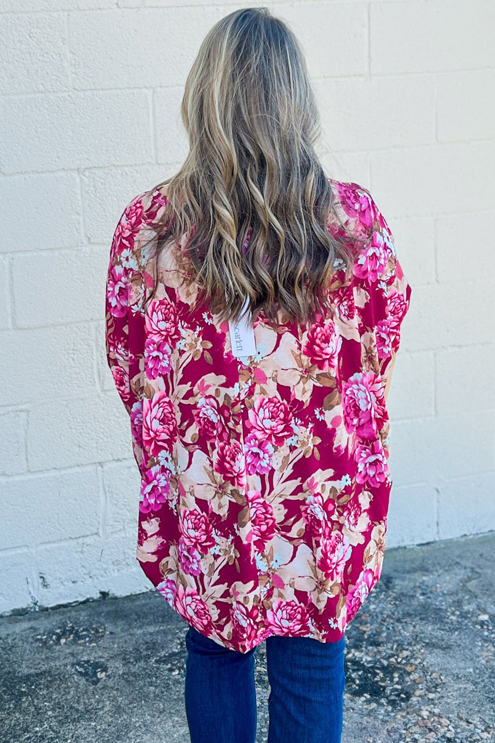 Red Floral / Leopard Print Short Sleeve Plus Size Blouse Plus Size JT's Designer Fashion