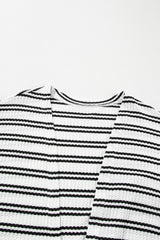 Black Stripe Print Open Front Duster Cardigan Cardigans JT's Designer Fashion