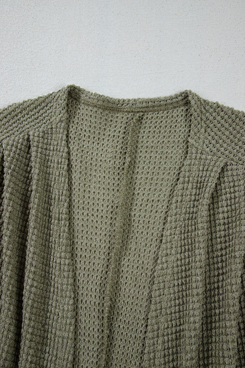 Seagrass Waffle Knit Drop Shoulder Open Front Pocketed Plus Size Cardigan Plus Size Sweaters & Cardigans JT's Designer Fashion