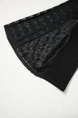 Black Boho Lace Patchwork Wide Leg High Waist Pants Pants & Culotte JT's Designer Fashion