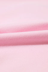 Light Pink Embroidered Bow Lantern Sleeve Oversized Pullover Sweatshirt Sweatshirts & Hoodies JT's Designer Fashion