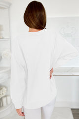 White Tinsel Game Day Drop Shoulder Graphic Sweatshirt Sweatshirts & Hoodies JT's Designer Fashion