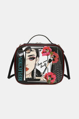 Nicole Lee USA Printed Handbag with Three Pouches Love Me Half One Size Handbags JT's Designer Fashion