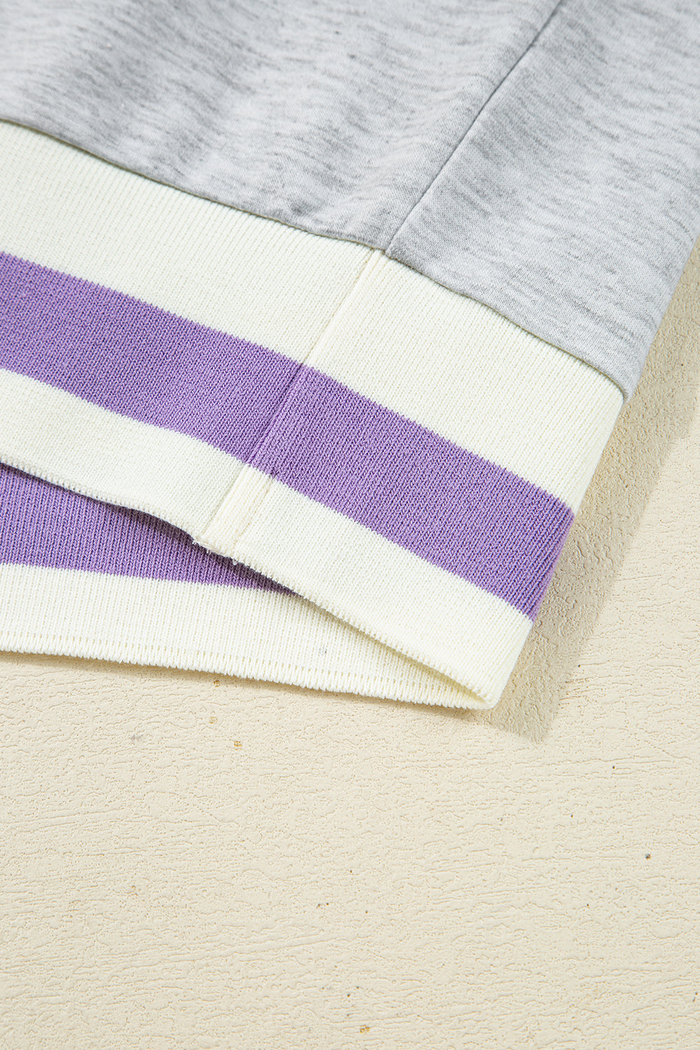 Light Grey Contrast Striped Bands Cropped Pullover and Athletic Short Set Short Sets JT's Designer Fashion