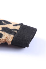 Black Contrast Trimmed Leopard Teddy Shacket Jackets JT's Designer Fashion